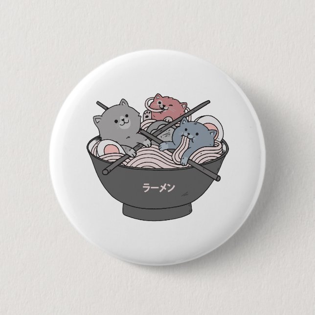 Katt Ramen Kawaii Knapp (Framsida)