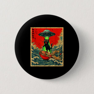 Katt Ramen Ufo Japansk Anime Grafiska T-shirts Män Knapp