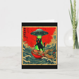 Katt Ramen Ufo Japansk Anime Grafiska T-shirts Män Kort