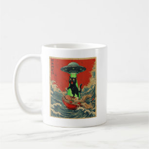 Katt Ramen UFO Japanska Anime Grafiska Tees Män Kv Kaffemugg