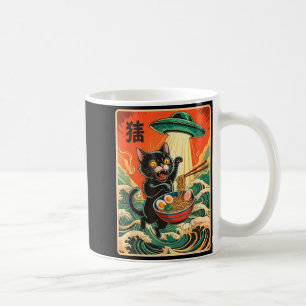 Katt Ramen Ufo Rolig Japansk Anime T-shirt Män Kvi Kaffemugg