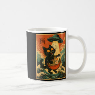 Katt Ramen Ufo Rolig Japansk Anime T-shirt Män Kvi Kaffemugg