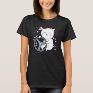 katt ratt förarhandtag styrning av en bil t shirt