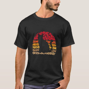 Katt Retro Prickar Vintage Solnedgång För Katt T Shirt