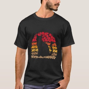 Katt Retro Prickar Vintage Solnedgång För Katt T Shirt