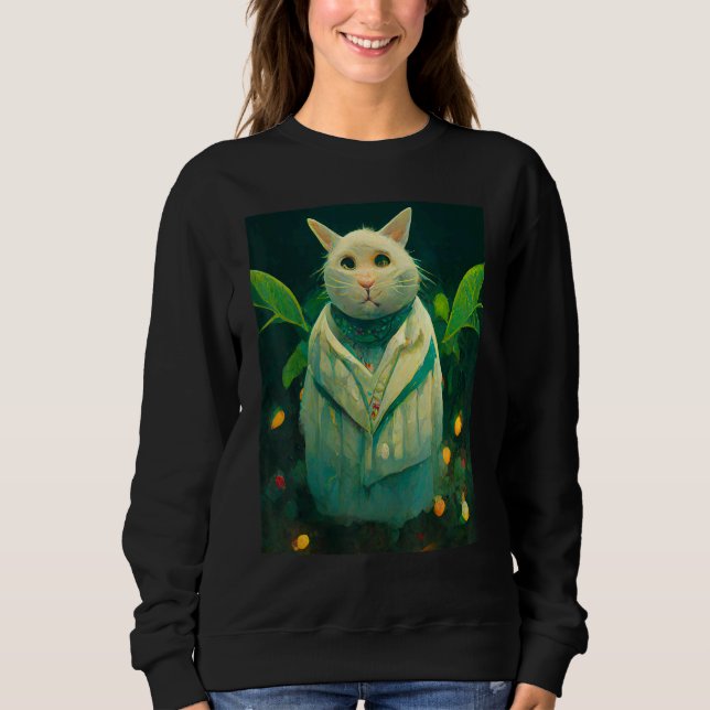 Katt Retro Stil Kattrar     T Shirt (Framsida)