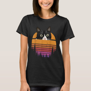 Katt Retro Stil Svart Katt Vintage Stil Kattunge K T Shirt