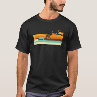 Katt Retro Stil T Shirt