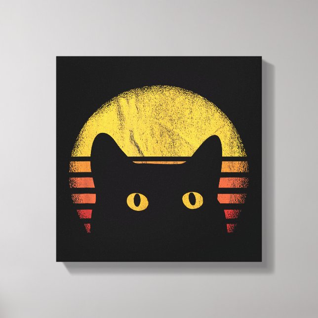 Katt Retro Vintage Canvastryck (Framsida)