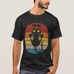 Katt Retro Vintage färg med hudutslag T Shirt