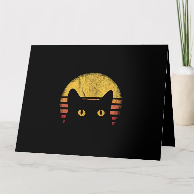 Katt Retro Vintage Kort (Framsida)