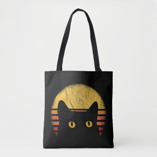 Katt Retro Vintage Tygkasse (Framsida)