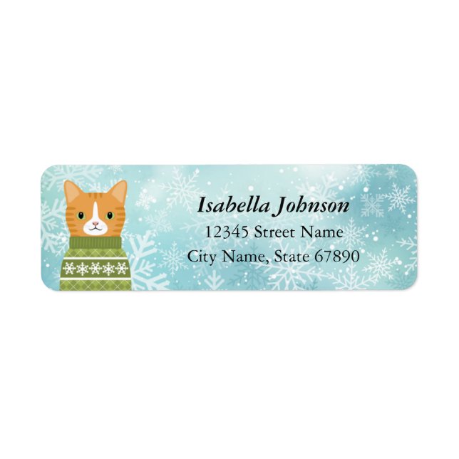 Katt-Returetiketter Returadress Etikett (Framsidan)