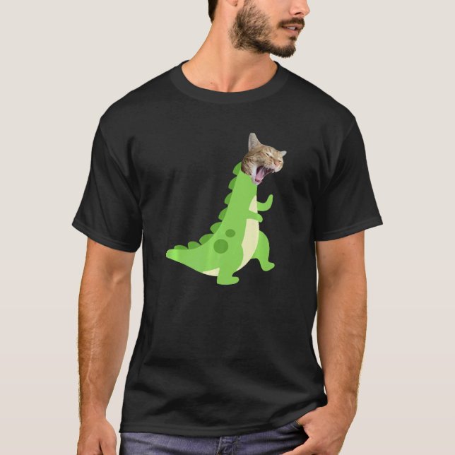 Katt Rex Dino  1 T Shirt (Framsida)