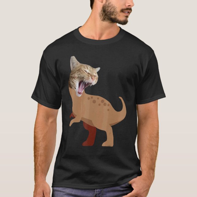 Katt Rex Dino 3 T Shirt (Framsida)