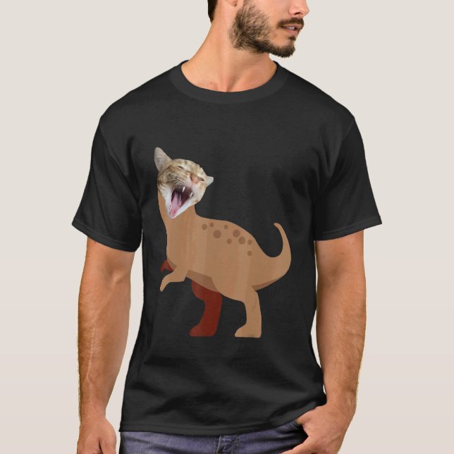 Katt Rex Dino 5 T Shirt (Framsida)
