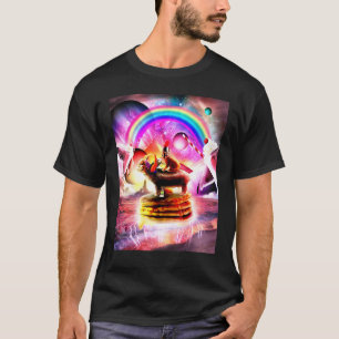 Katt Ridande Flodhäst Med Pannkakor Och Milkshake T Shirt