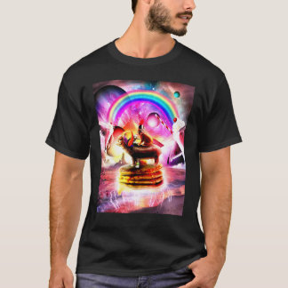 Katt Ridande Flodhäst Med Pannkakor Och Milkshake T Shirt