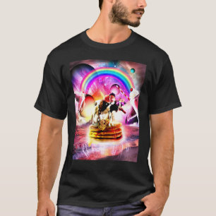 Katt Ridande Ko Med Pannkakor Och Milkshake T Shirt