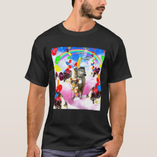 Katt Ridande Lama Med Sundae Och Gelébönor Premi T Shirt