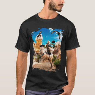 Katt ridande lama t shirt