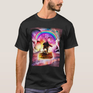 Katt Ridande På Varg Med Pannkakor Och Milkshake T Shirt
