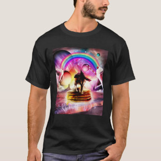 Katt Ridande På Varg Med Pannkakor Och Milkshake T Shirt