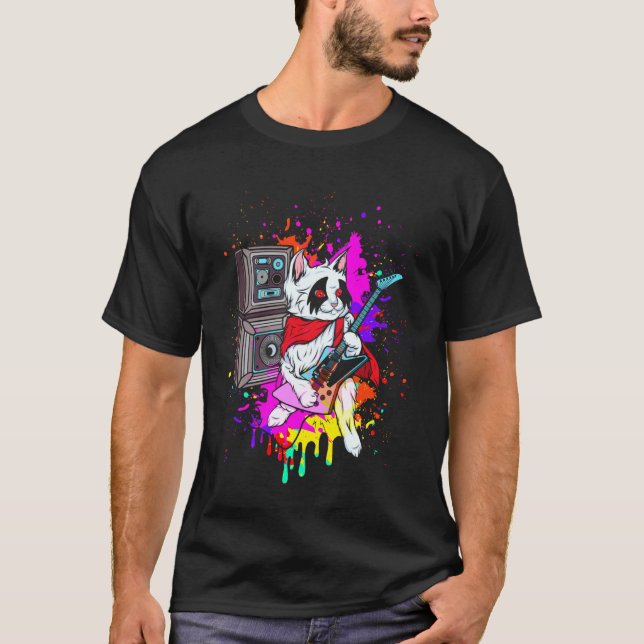 Katt Rock 'n' Roll T Shirt (Framsida)