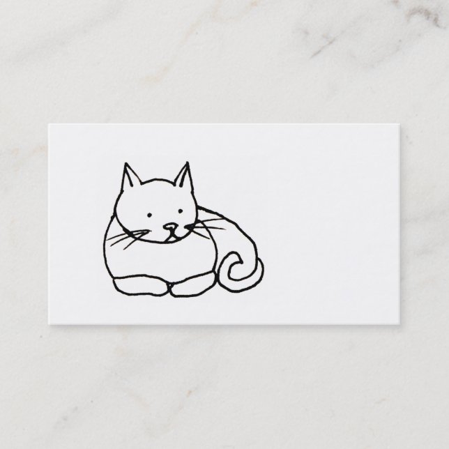 Katt - rolig katt ritning konst symbol logotyp ANP Visitkort (Framsida)