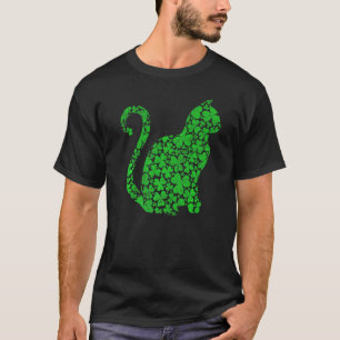 Katt Rolig Shamrockblad Balinesisk Katt St Patric T Shirt