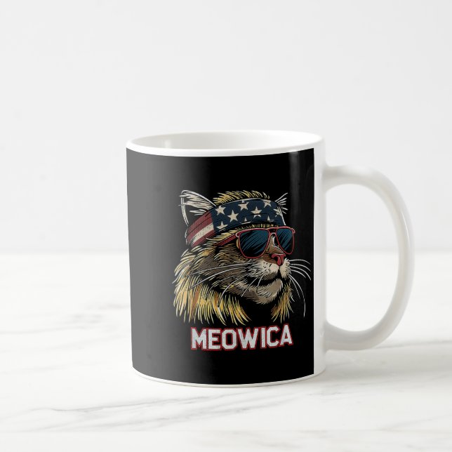 Katt - Roligt 4 juli amerikansk flagga mors dag Kaffemugg (Höger)
