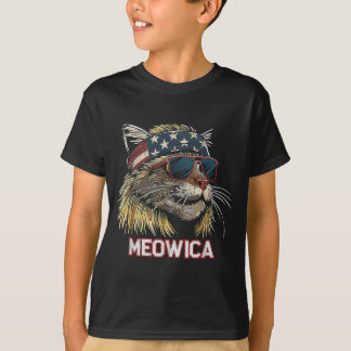 Katt - Roligt 4 juli amerikansk flagga mors dag T Shirt