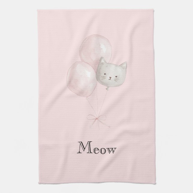 Katt Rosabruna Ballonger   Kökshandduk (Vertikal)