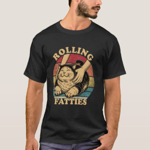 Katt Rullande Feta Rolig Söt Tjock Kattägare T Shirt