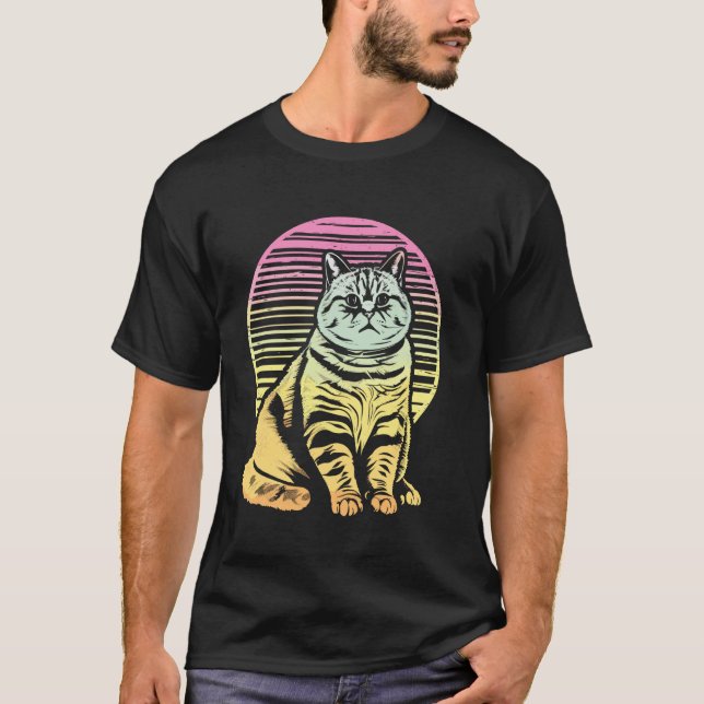 Katt Rullande Feta Skämt Meme T Shirt (Framsida)