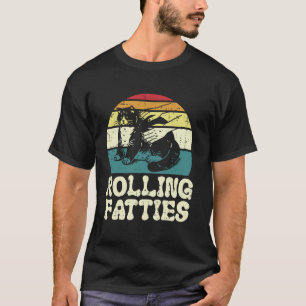 Katt Rullande Fettojor Solnedgång Retro Kittel Kat T Shirt