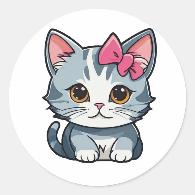 katt runt klistermärke (Framsida)