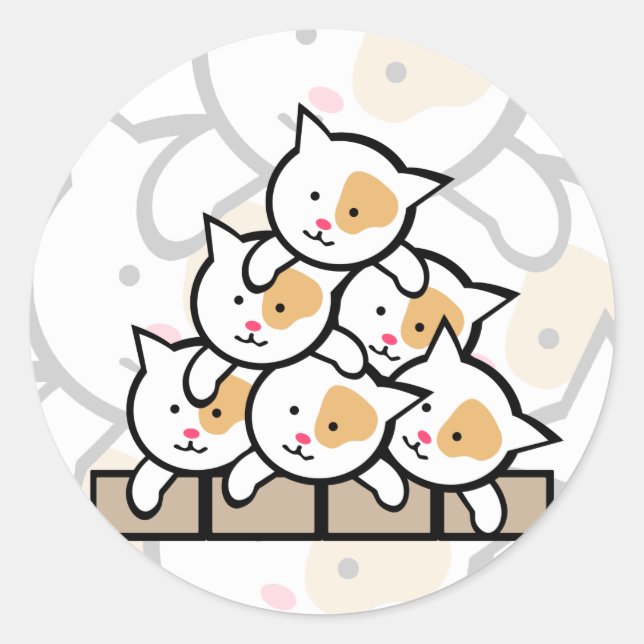 Katt Runt Klistermärke (Framsida)