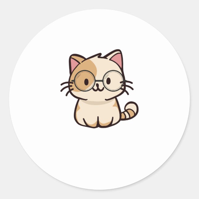 Katt Runt Klistermärke (Framsida)