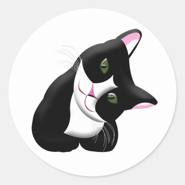Katt Runt Klistermärke (Framsida)