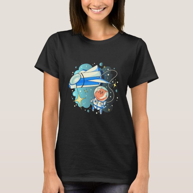 katt rymd jet t shirt (Framsida)