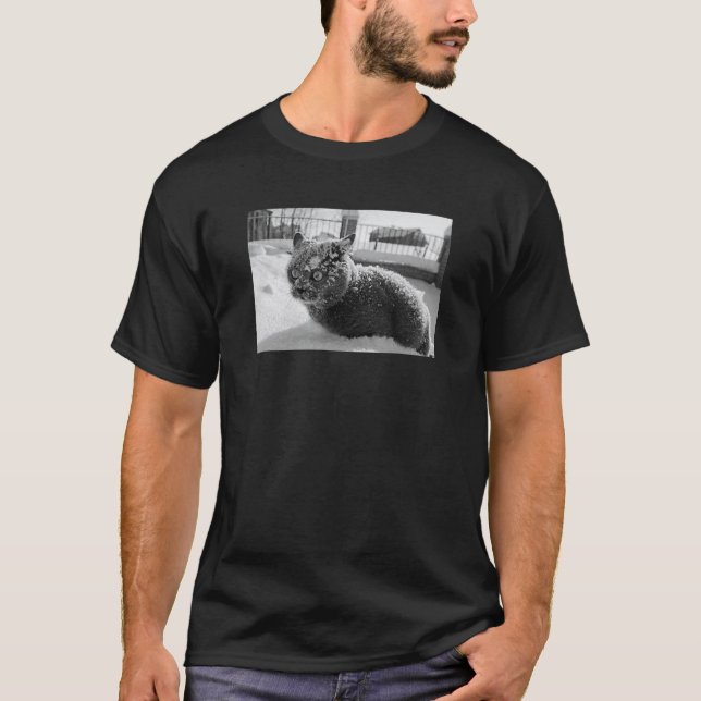 katt så mycket snö katt meme t shirt (Framsida)