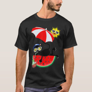 Katt & Saftig Vattenmelon Sommartid Avslappnade Po T Shirt