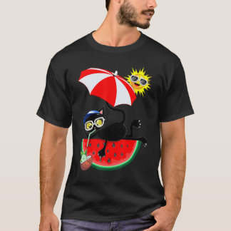 Katt & Saftig Vattenmelon Sommartid Avslappnade Po T Shirt