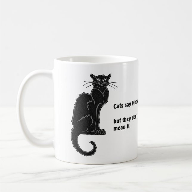 "Katt säger Meow.." Kaffe Mugg (Vänster)