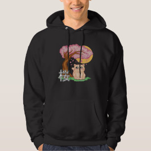Katt Sakura Japanska Hoodie