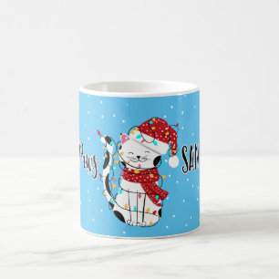 Katt Santa klo tass cat-mas-skämt-christmas Kaffemugg