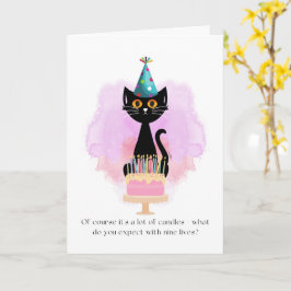 Katt | Sarkastic Party Hat Cat Funny Birthday Card Kort