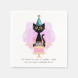 Katt | Sarkastic Party Hat Cat Funny Birthday Pappersservett