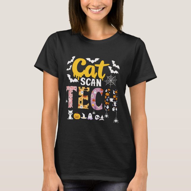 Katt Scan Ct Rad Tech Halloween-kostym Spindel Fly T Shirt (Framsida)